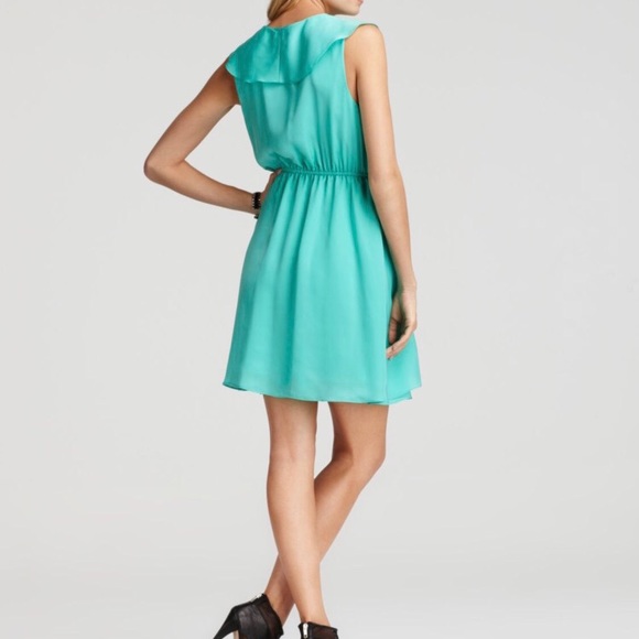 BCBGeneration Blue Smoke Sleeveless Ruffle Dress - Picture 7 of 8